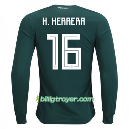 Billige Fotballdrakter Mexico H.Herrera 16 VM 2018 Hjemmedraktsett Langermet